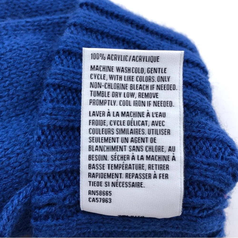 The Rail Blue Acrylic Knit Women’s Fingerless Ribbed Gloves New